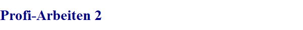 Profi-Arbeiten 2