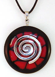 ElfenGlas CELINE - Glasschmuck - Schmuck-Anhnger (Donut) aus Glas mit Spirale. Modeschmuck in Fusing-Technik.