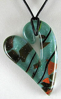 ElfenGlas� Serie ElfenHerz - Anh�nger,  Glas, Schmuck, Glasschmuck, Dichroic, Fusing, Mode, Modeschmuck