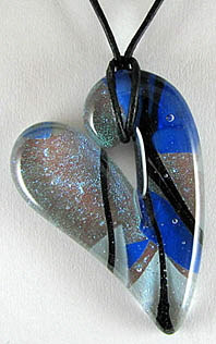 ElfenGlas� Serie ElfenHerz - Anh�nger,  Glas, Schmuck, Glasschmuck, Dichroic, Fusing, Mode, Modeschmuck