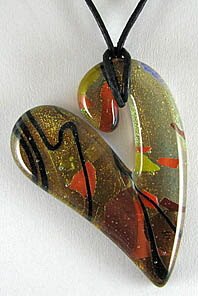 ElfenGlas� Serie ElfenHerz - Anh�nger,  Glas, Schmuck, Glasschmuck, Dichroic, Fusing, Mode, Modeschmuck