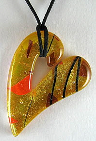 ElfenGlas� Serie ElfenHerz - Anh�nger,  Glas, Schmuck, Glasschmuck, Dichroic, Fusing, Mode, Modeschmuck